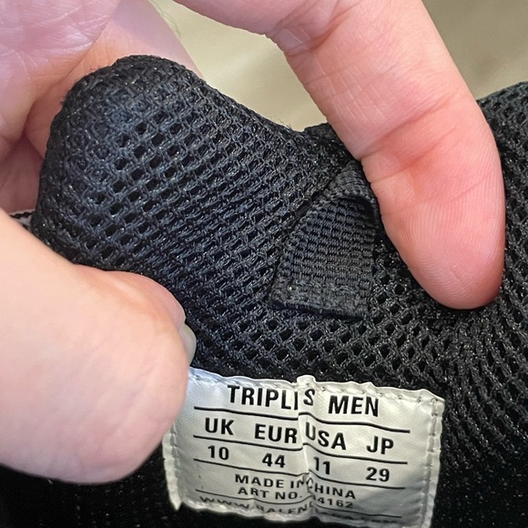 Balenciaga Triple S black yellow sneakers men size 11 - Picture 7 of 9